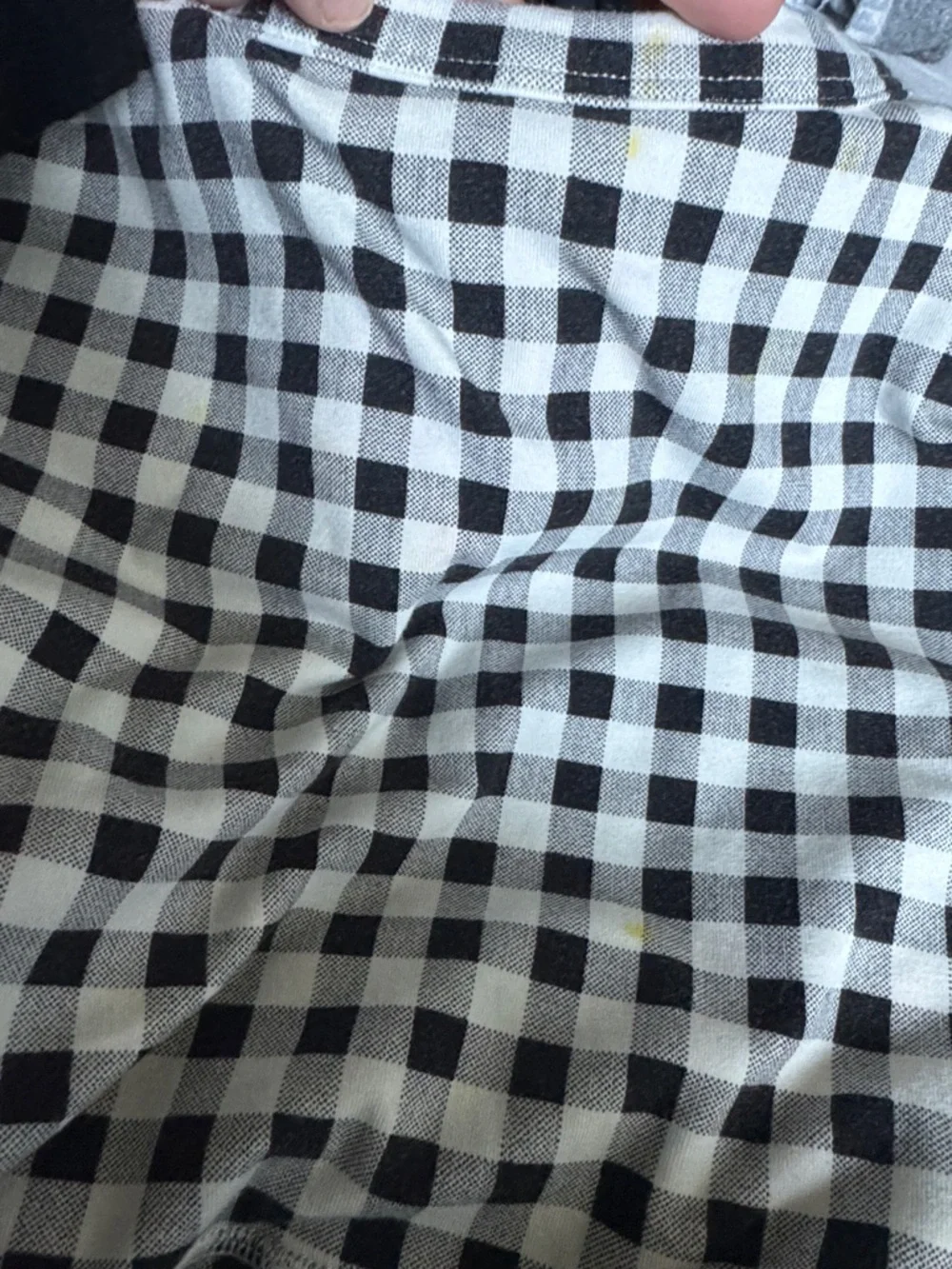 Old Navy Black & White gingham Sleeveless Romper (has some yellow stains)photo